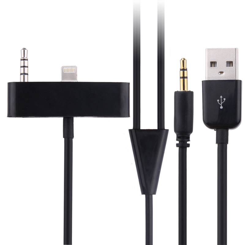 Cable USB / Cable Auxiliar de audio Lightning 8 pines para iPhone 5 / 5S